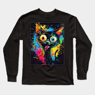 Funny Cat Painting Art Long Sleeve T-Shirt